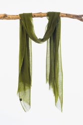 Sensation 100% Cashmere Woven Voile Scarf - Juniper Green